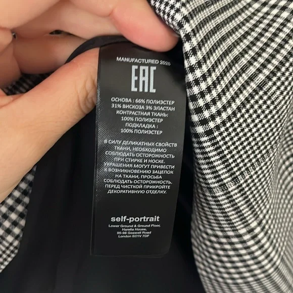 SELF-PORTRAIT Check-Print Sleeveless Stretch-Woven Minidress US 12 - Picture 16 of 16